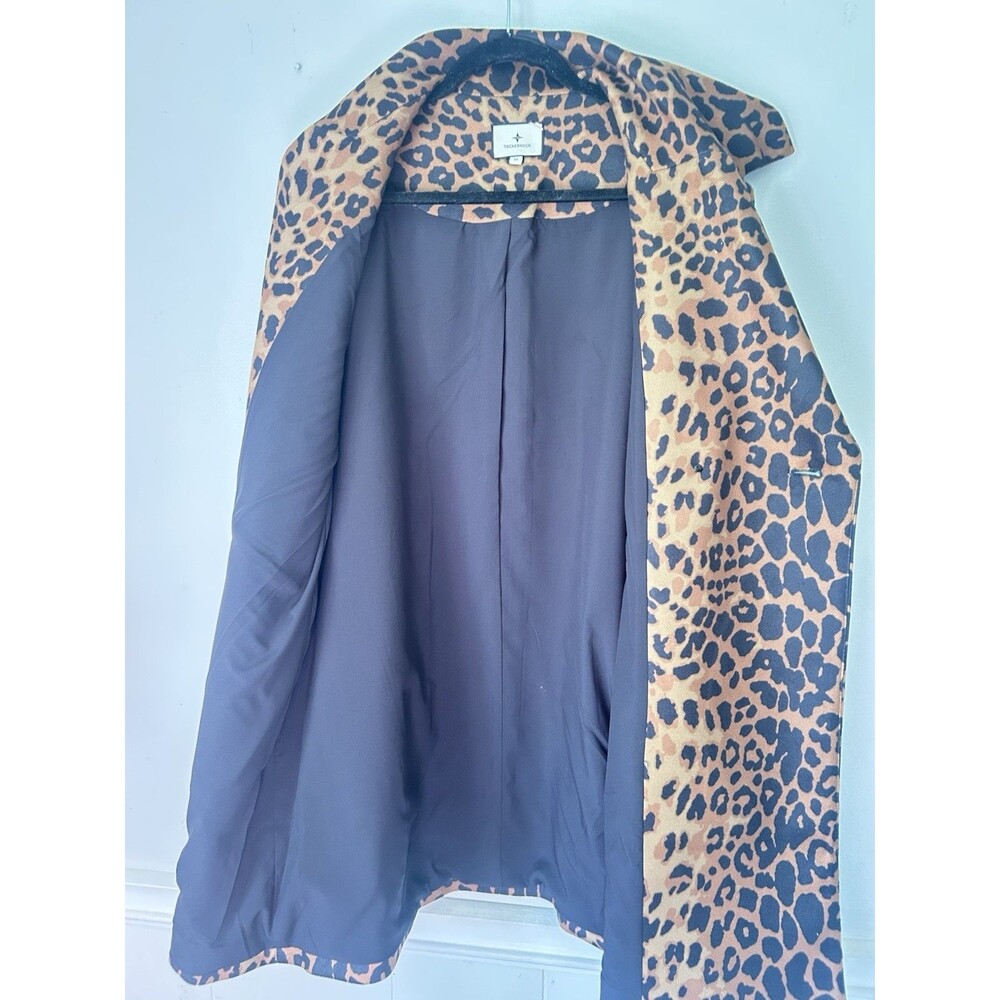 Tuckernuck Leopard Print Double Breasted Coat Womens Medium Peacoat EUC - Picture 7 of 8